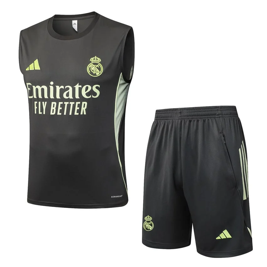 Debardeur Short Real Madrid 2025 2026 Noir Jaune