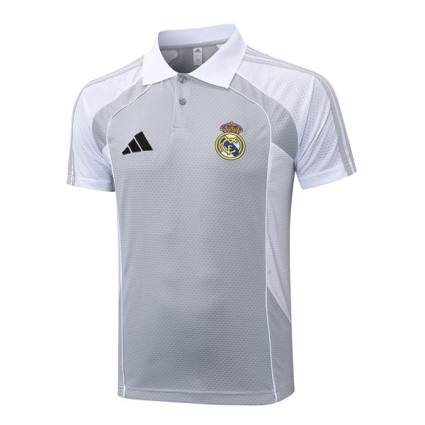 Survetement Real Madrid Polo 2025 2026 Gris Blanc