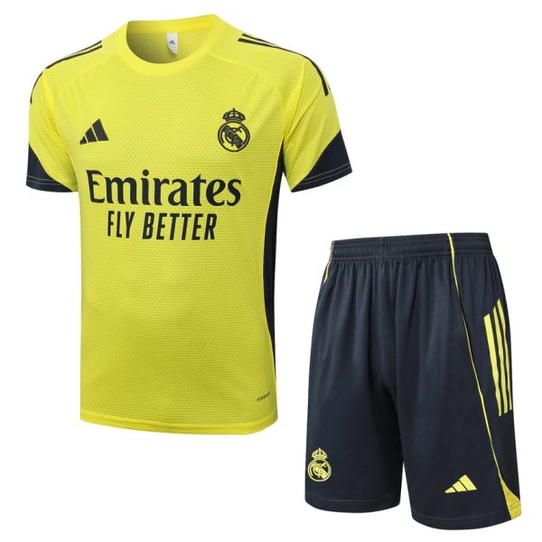 Ensemble Maillot Short Real Madrid 2025 2026 Jaune Clair