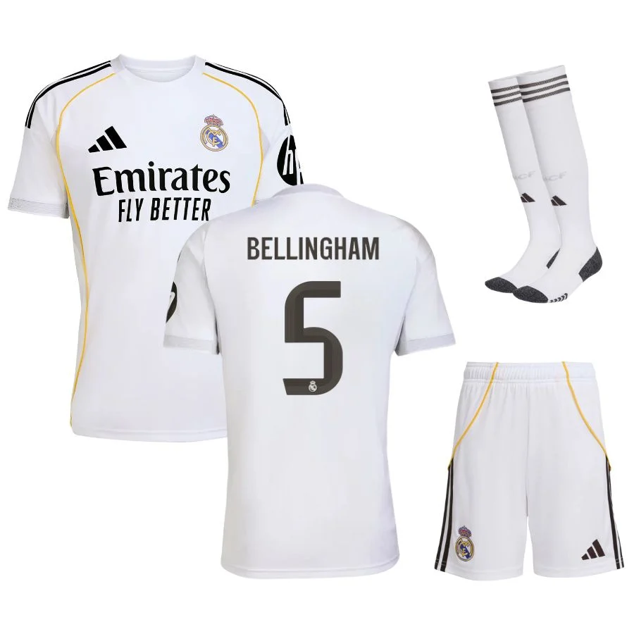 Maillot Kit Enfant Real Madrid Domicile 2025 2026 Bellingham
