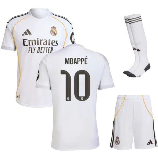 Maillot Kit Enfant Real Madrid Domicile 2025 2026 Mbappe