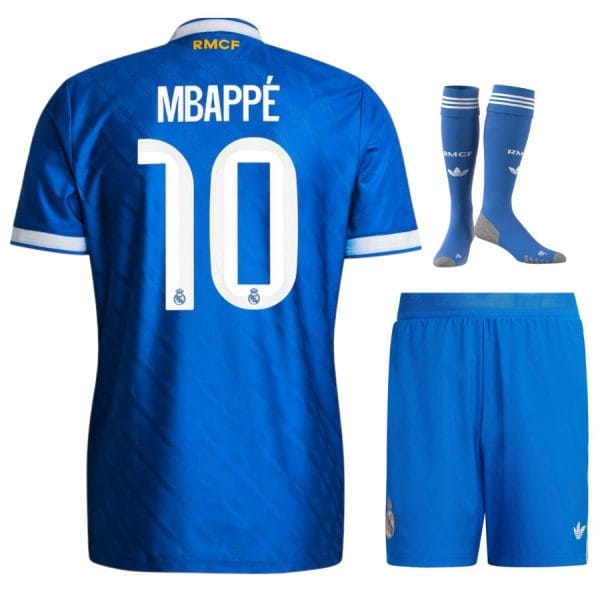Maillot Kit Enfant Real Madrid Third 2025 2026 Mbappe