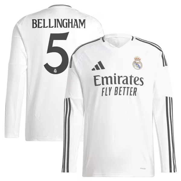Maillot Real Madrid Domicile 2024 2025 Bellingham Manches Longues