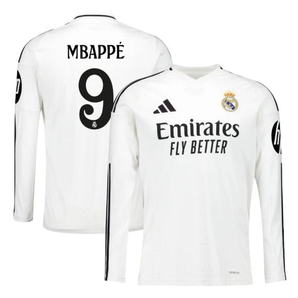 Maillot Real Madrid 2024 2025 Mbappe Manches Longues