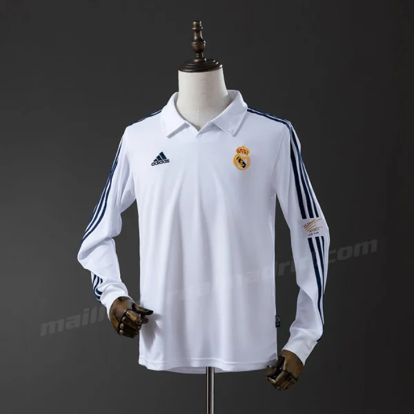 Maillot Real Madrid Domicile 2001 2002 Manches Longues