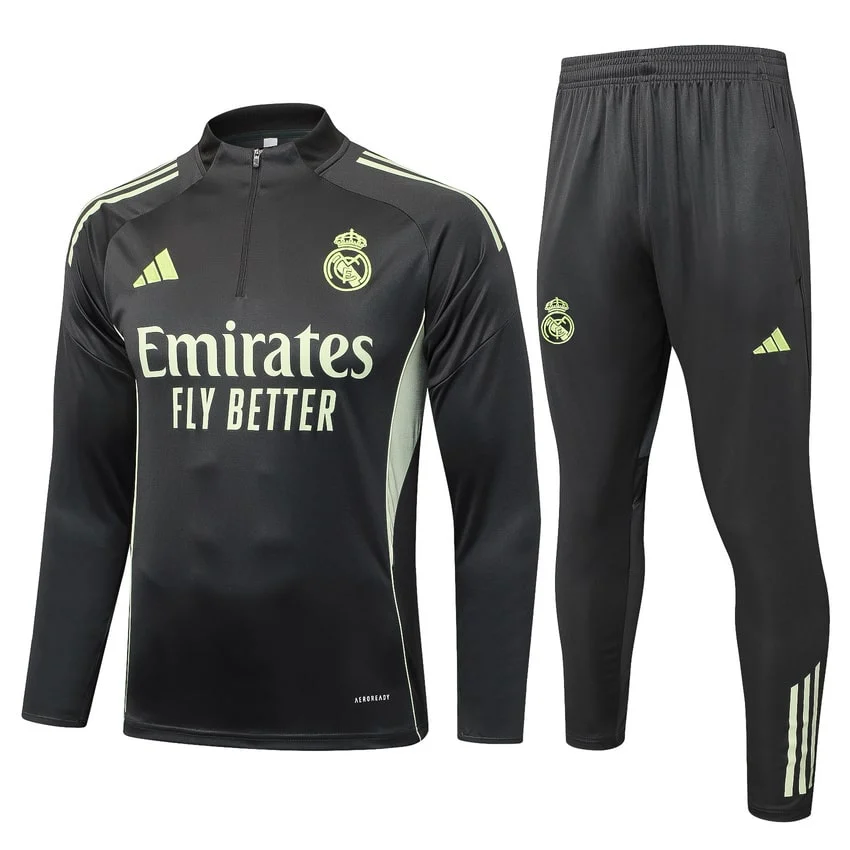Survetement Real Madrid Training 2025 2026 Noir Jaune