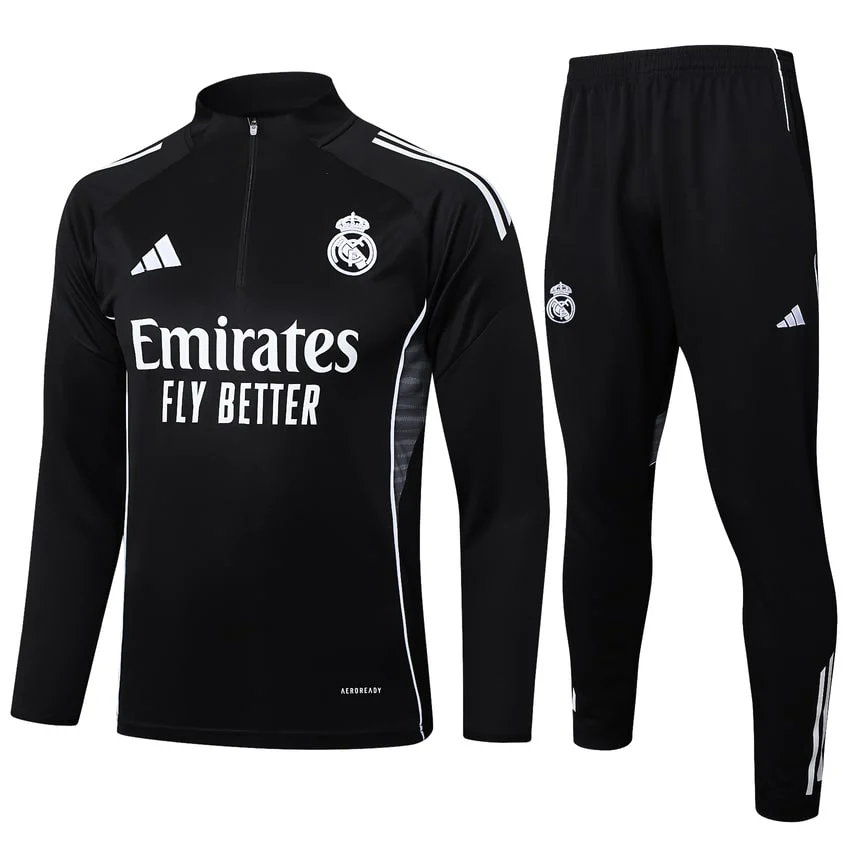 Survetement Real Madrid Training 2025 2026 Noir Sombre
