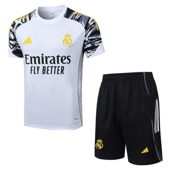 Ensemble Maillot Short Real Madrid 2025 2026 Blanc Tache