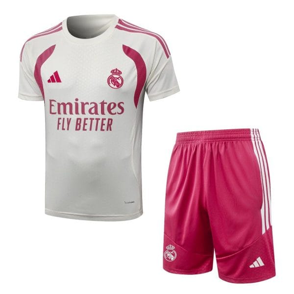 Ensemble Maillot Short Real Madrid 2026 2027 Blanc Rose