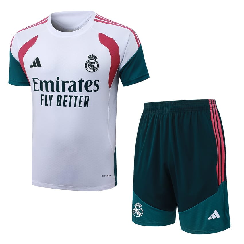 Ensemble Maillot Short Real Madrid 2026 2027 Blanc Rouge (1)