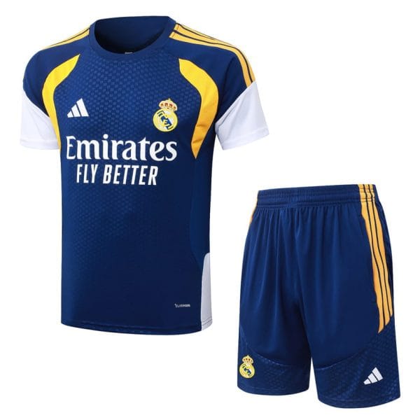 Ensemble Maillot Short Real Madrid 2026 2027 Bleu Fonce