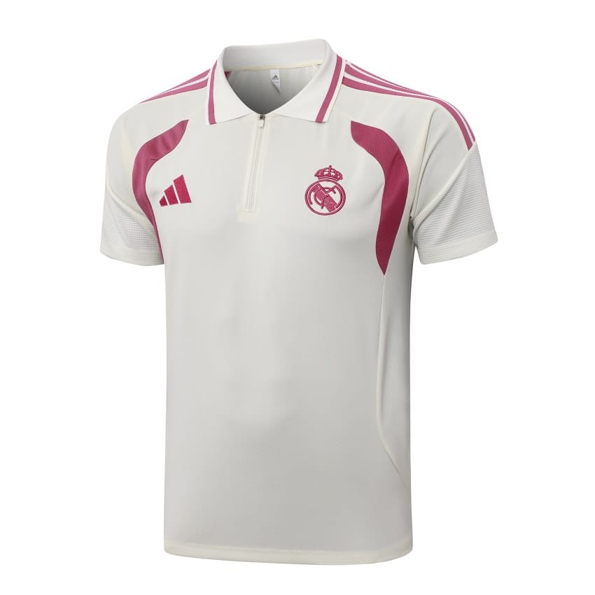 Survetement Real Madrid Polo 2026 2027 Beige Rouge (4)