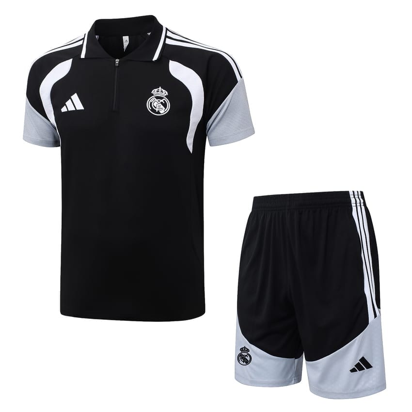 Survetement Real Madrid Polo 2026 2027 Noir Blanc (1)