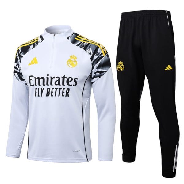 Survetement Real Madrid Training 2025 2026 Blanc Tache