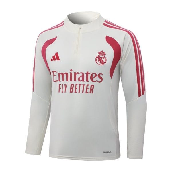 Survetement Real Madrid Training 2026-2027 Beige Rouge
