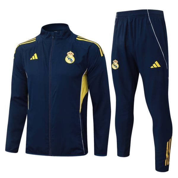 Survetement Real Madrid Veste 2025 2026 Bleu Jaune