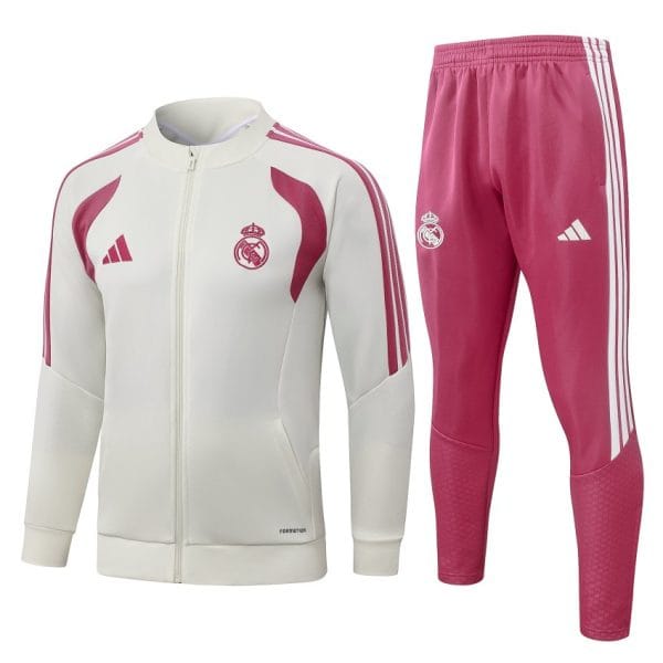Survetement Real Madrid Veste 2026-2027 Beige Rouge