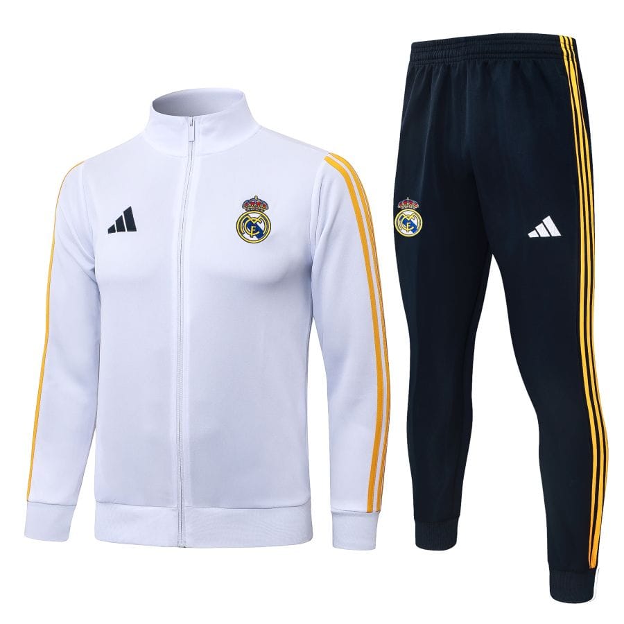 Survetement Real Madrid Veste 2026-2027 Blanc Jaune (1)