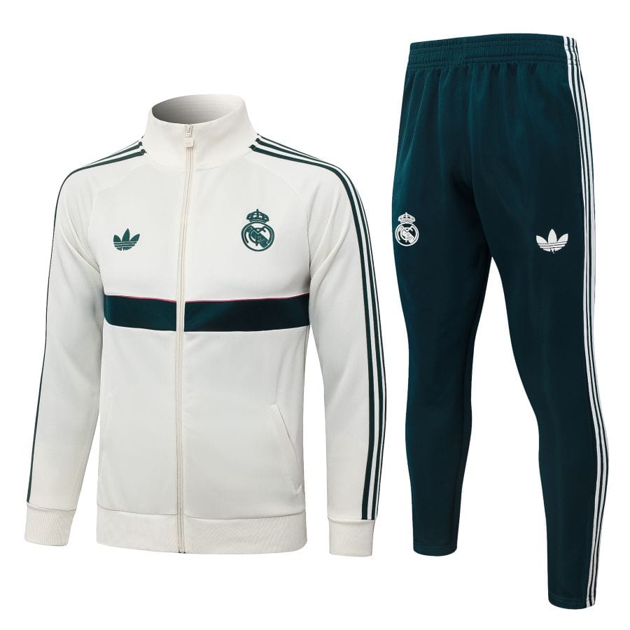 Survetement Real Madrid Veste 2026-2027 Blanc Vert (1)